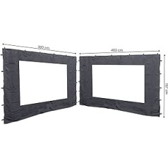 QUICK STAR 2 Side Panels with PVC Window for Climbing Plants Gazebo 3 x 4 m Side Wall Anthracite RAL 7012