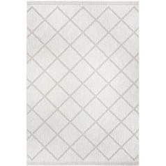 NORTHRUGS Corsica Indoor and Outdoor Rug 240 x 340 cm - Reversible Rug Weatherproof Modern Geometric Pattern Rug for Balcony Patio Garden Conservatory Living Room Rug Waterproof in Linen