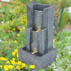 Amūro fontanas vidinis fontanas pasakų miškas su LED šviesa 230 V krioklio vandens funkcija sodui, sodo tvenkiniui, terasai, balkonui, labai dekoratyvi