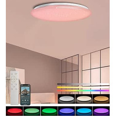 chysongoods 40 cm YY-BT muzikos LED lubų šviestuvas, su Bluetooth garsiakalbiu, RGB ir nuotolinio valdymo pulteliu, reguliuojamas, modernus ir paprastas miegamajam, svetainei, darbo kambariui, virtuvei ir kitoms patalpų patalpoms