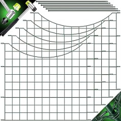 KESSER® dīķa žogs Dārza žoga pilns komplekts no metāla, 5 žoga elementi, ieskaitot āmuru + 6 stiprinājuma stieņus, žogs dārzam.