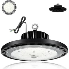 High Bay LED veikala apgaismojums, 100 W LED UFO rūpnieciskā lampa, 15000 LM LED zāles prožektors, 6500 K LED darbnīcas lampa, IP66 ūdensizturīga NLO lampa rūpnīcām, garāžām, lidostām, noliktavām