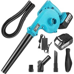 Battery Leaf Blower and Vacuum Cleaner ASUNCELL 18 V Garden Blower with Batteries and Charger Lightweight Electric Hand Blower with up to 190 km/h Airflow Speed for Garden, Workshop, Home Use