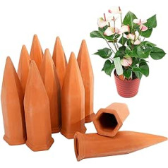 Finderomend Pack of 10 Plant Watering Sticks Automatic Plant Watering for Holidays, Indoor Plants Watering Device Terracotta Watering Spikes Self-Watering for Wine Bottles