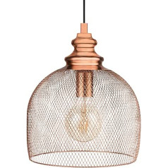 EGLO Pendelleuchte Straiton, Esstisch Hängelampe Industrial, Vintage, Hängeleuchte aus Stahl in Kupfer, Esszimmerlampe, Wohnzimmerlampe hängend mit E27 Fassung