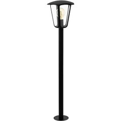 EGLO Monreale lauko grindų lempa, 1 lemputė lauko lempa, aliuminio ir plastiko lydinys, spalva: juoda, lizdas: E27, IP44