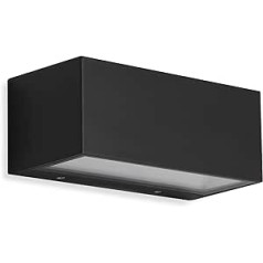 TELEFUNKEN — LED āra sienas apgaismojums, 1 spuldze, 12 vati, 1200 lūmeni, 4000 kelvini, IP44, melns, 185 x 75 x 91 mm (G. x. x. A.)