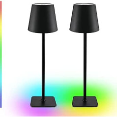 LED akumulatoru galda lampa, galda lampa, bezvadu pieskāriens, regulējams, 8 krāsas, RGB iekštelpās un ārā, LED galda lampa, IP54 ūdensizturīgs, jūsu mājām, dārzam, pusdienu galds, guļamistaba, darba kabinets, balkons, viesnīca