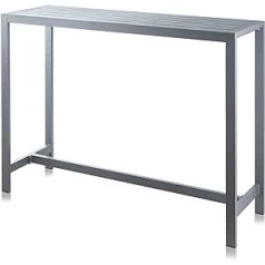 Alfresia bāra galds izgatavots no alumīnija pelēkā krāsā | Āra, dārza vai iekšpagalma brokastu kokteiļu bāra galds | Augstas kvalitātes bāra galds