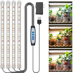 Kullsinss Plant Lamp LED Full Spectrum, 240 LEDs Plant Light 3500 K 6000 K 660 nm Grow Light with Upgrade Timer 6/12/16H Timer, 5 Brightness Levels, 3 Light Modes, Plant Light for Indoor Plants