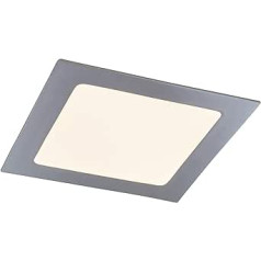 Licht-Erlebnisse Modern LED Ceiling Light Bathroom Chrome Metal Square Flat IP44 800lm Recessed Kitchen KOLEAR