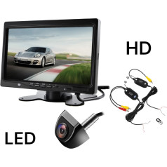 „Nvox hm 716 HD“ galvos atramos monitorius arba laisvai pastatomas 7 colių LCD ekranas su atbulinės eigos kamera ir belaidžiu moduliu