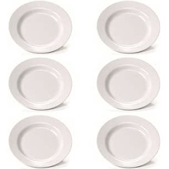 Viva-Haushaltswaren Camping Crockery Made of High-Quality Melamine Plastic Set of 6 Soup Plates Diameter 23 cm