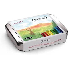 Seccorell - Pocket Rabbit - 8 krāsas kociņi, berzes bloks, tīrīšanas birste (dabiski sari), dzēšgumijas. Pirkstu salvetes Krāsas, akvarelis, piemēram, bez ūdens vai fiksatora