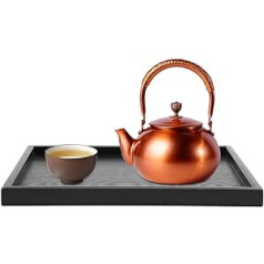 Solid Wooden Tray Black 30 x 30 cm Square Serving Tray Japanese Breakfast Tea Plate Bathroom Decorative Tray for Home Restaurant Bar