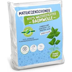 Sweetnight Greenfirst matrača aizsargs, 140 x 190/200 cm, augu apstrāde, ūdensizturīgs un pretputekļu ērcītes virsmatracis, 100% kokvilnas vilna, kluss un elpojošs