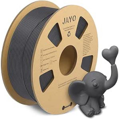 JAYO matinis PLA siūlas 1,75 mm, 3D spausdintuvo siūlas PLA matinis 1,1 kg, tvarkingai suvyniotas siūlas, matmenų tikslumas +/- 0,03 mm, 1,1 kg ritė (2,42 svaro), 363 metrai, PLA matinis pilkas