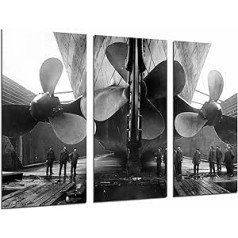 Wall Picture Vintage Boat Three Giant Propellers Titanic Film 97 x 62 cm Wooden Print XXL Format Art Print Ref.27008