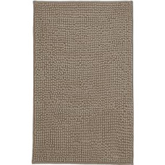 Brandsseller modernais šenila vannas paklājiņš Shaggy stila dušas paklājiņš (50 x 80 cm, Taupe)