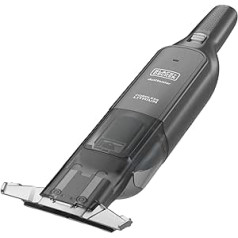 Black+Decker Dustbuster Slim HLVC320B11-QW bezvadu rokas putekļsūcējs (12 V, 2,0 Ah, bez maisa un bezvadu, ar integrētu XXL sūkšanas sprauslu, ietver uzlādes staciju, spraugas sprauslu un