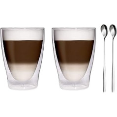 Filosa Feelino 280 ml Divsienu termoglāzes ar un bez karotes latte Macchiato, tējai, kafijai, kokteiļiem