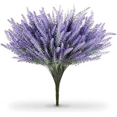Heart To Heart Butterfly Craze Lifelike Artificial Lavender Plants - 8 Piece Bundle Almost Natural Faux Silk Flowers