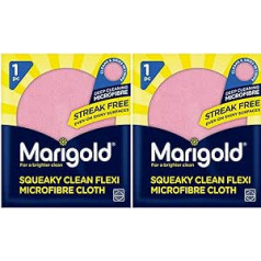 Fancy Labels Microfibre Cloth Set of 2 Marigolds Squeaky Super Absorbent Cleaning Cloth