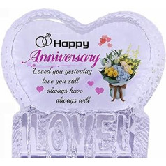 Romantic gifts for couples, women, her, happy anniversary wedding gifts for wife girlfriend, crystal heart married keepsakes, Valentine's Day gifts, wedding anniversary present for her