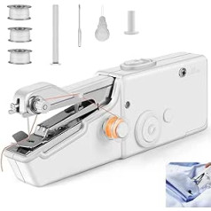 Mini Hand Sewing Machine with Accessories, Portable Electric Sewing Machine for Beginners, Hand-Held Sewing Tool for Home Use, Small Sewing Machine for Curtain, Clothes, Canvas Bag, DIY Crafts