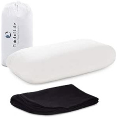 Travel pillow VOLAR Aloe Vera made of Visco foam with bamboo activated carbon | Orthopaedic neck pillow with free cotton cover | Neck support pillow