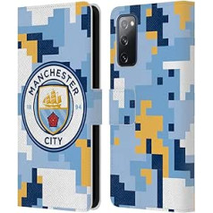 Galvas futrāļa dizains oficiāli licencēts Manchester City Man City FC Club maskēšanās ādas vāciņš, kas ir savietojams ar Samsung Galaxy S20 FE / 5G