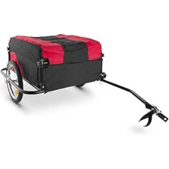 Duramaxx Mountee dviračio priekaba, krovinio priekaba, rankinis vežimėlis, transportavimo dėžė su 130 litrų talpa, maks. 60 kg apkrova, milteliniu būdu dengtas vamzdinis plieninis rėmas, raudonas arba mėlynas.