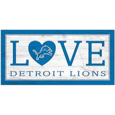 NFL Detroit Lions Unisex Detroit Lions Love Sign Team krāsa 6x12