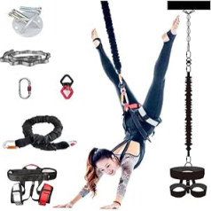 ZRHXG Yoga Bungee Rope, Air Yoga Stretch Josta ar pretestības jostu un visi citi aksesuāri — Gravitācijas treniņu ierīce mājas trenažieru zālei, vīriešiem un sievietēm