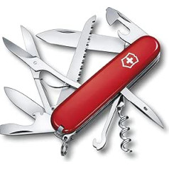 Victorinox Huntsman kabatas nazis 15 funkcijas šķēres koka zāģis skrūvgriezis sarkans