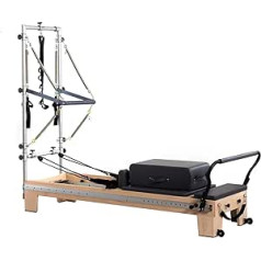 Wunder Pilates Pro Classic Reformer with Tower Fitness Equipment Maple Wood C1 Black