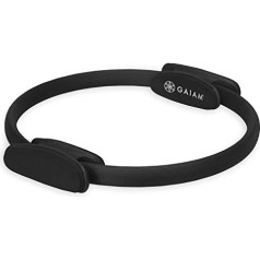 Gaiam Pilates Ring 15 Inch Fitness Circle Lightweight Durable Foam Padded Handles Flexible Resistance Training Equipment for Toning Arms, Thighs/Legs and Core, Black