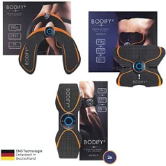 Bodify® 4-in-1 EMS komplekts - vēderam, rokām, kājām un dibenam - mērķtiecīgai muskuļu stimulēšanai - Visa ķermeņa muskuļu veidošana - EMS treniņu ierīce - unisex