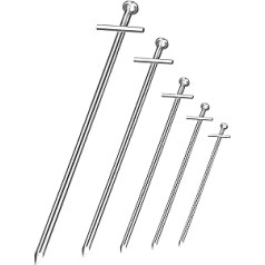 30 x anti-rust tent pegs, diameter 6 mm, length 230 mm, T-profile, pegs, ground anchors made of galvanised steel for attaching and fixing when camping (30)