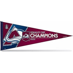 Rico Industries NHL Hockey Colorado Avalanche 2022 Stenlija kausa čempioni 12 x 30 collu filca sienu dekorēšanas ķekats — lieliski piemērota mājām/guļamistabai/vīriešu alai