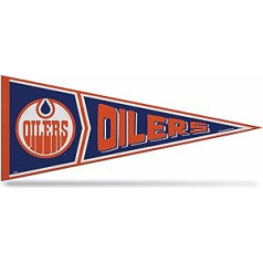 Rico Industries NHL Edmonton Oilers Retro mīksta filca ķemmīte 12 x 30 collu EZ piekarināšana — mājas dekorēšana (rotaļu istaba, vīrieša ala, guļamistaba)