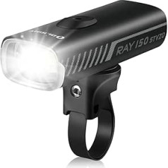 OLIGHT RAY150 velosipēda lukturis, līdz 150 luksiem 700 LM īpaši spilgts LED StVZO apstiprināts velosipēda apgaismojums, IPX6 ūdensizturīgi velosipēda lukturi priekšpusē, USB uzlādējama velosipēda lampa ar 2 apgaismojuma režīmiem