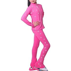 COYI Dailiojo čiuožimo treniruočių apranga Four Seasons Elastic Hot Drill Čiuožimo apranga Šilti Dailiojo čiuožimo viršutinės kelnės mergaitėms Vaikų treniruočių kelnės (dydis: S, spalva: rožinė)