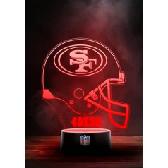 Sanfrancisko 49ers NFL LED lampas gaismas logotipa ķiveres maiņas režīms ar 6 dažādām krāsām