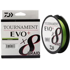 Daiwa Tournament X8 Braid EVO+ 135 m Chartreuse braided makšķerēšanas aukla