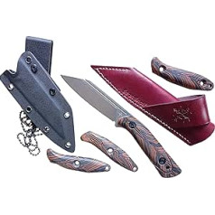 Scandinoff Nordic Protector Vario EDC Package Scandinavian Viking Full Tang Knife Sandvik 14C28N Rokturi G10 Nordic Woods Viens asmens, četri rokturi un trīs apvalku veidi