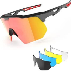 HAAYOT polarizētās riteņbraukšanas brilles vīriešiem sievietēm sporta saulesbrilles ar 5 lēcām TR90 rāmis kalnu velosipēda brilles MTB brilles skriešanai makšķerēšana pārgājienā