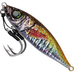 OROOTL Saltwater Jigs Fishing Lure Speed Jigging Slow Pitch Jigs Pitching Lures Spoon Bait with 2 Hooks Artificial Fishing Jigs