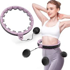 Cihely Smart Hula Hoops notievēšanai Magic Hula Hoop Fitness pieaugušajiem bērniem, Regulējams Hula Hoop ar masāžas pogām un 16 noņemamām daļām, ideāli piemērots svara zaudēšanas treniņiem