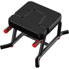 Headstand Bench for Men / Women at Home Multifunctional Inversion Chair Small Stretching Equipment Sleeping Aid PU Pads Metal Frame 61.5 x 48 x 35.5 cm Black/Red Load Capacity 200 (Colour: Black)